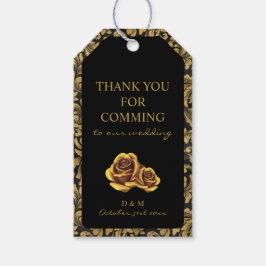 Zwart En Goud Goth Patroon Cadeaulabel