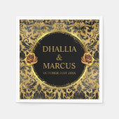 Zwart En Goud Goth Patroon Servet (Voorkant)