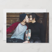 Zwart en Goud Gotische Bloemen Foto Bruiloft Save The Date (Achterkant)