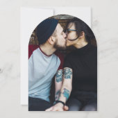 Zwart en Goud Gotische Rozen Bloemen Foto Bruiloft Kaart (Achterkant)