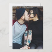 Zwart en Goud Gotische Rozen Bloemen Foto Bruiloft Kaart (Achterkant)