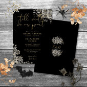 Zwart en Goud Gotische Rozen Bloemen Vrijgezellenf Kaart