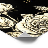 Zwart en Goud Gotische Schedels Huwelijk Welkom Te Poster (Hoek)