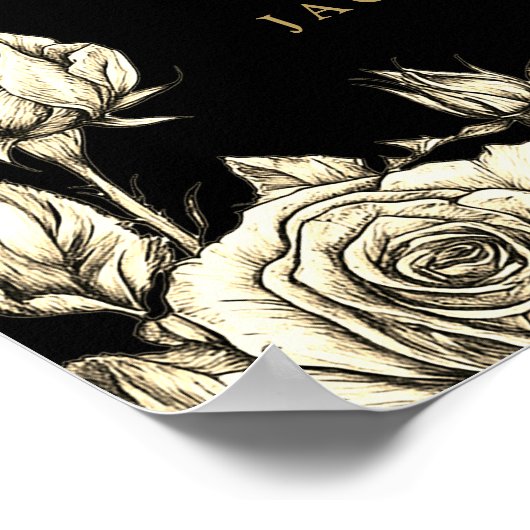 Zwart en Goud Gotische Schedels Huwelijk Welkom Te Poster (Hoek)