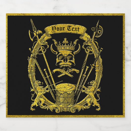 Zwart en Goud Gotische Tribal Stijl Bier Etiket (Enkel label)