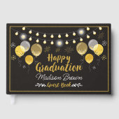 Zwart en goud Graduation Party Gastenboek (Voorkant)