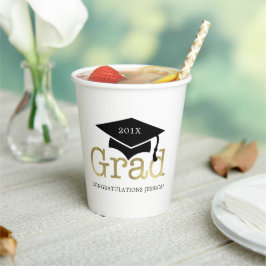 Zwart en Goud Graduation Party Paper Cup Papieren Bekers