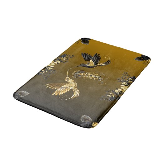 Zwart en Goud Grafische Kunst, Etherische Unison Badmat (Gekanteld)