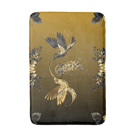 Zwart en Goud Grafische Kunst, Etherische Unison Badmat (Voorkant Verticaal)