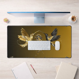 Zwart en Goud Grafische Kunst, Etherische Unison Bureaumat