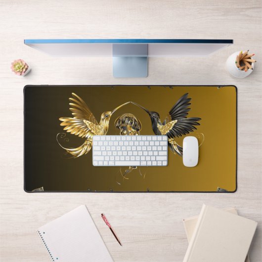 Zwart en Goud Grafische Kunst, Etherische Unison Bureaumat (Kantoor 1)