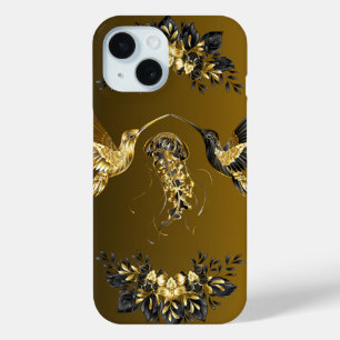 Zwart en Goud Grafische Kunst, Etherische Unison iPhone 15 Case