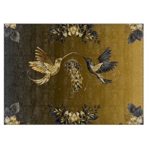 Zwart en goud grafische kunst, Lux Abstract Design Snijplank