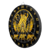 Zwart en Goud Grizzly Beer Beauty Dartbord (Voorkant Rechts)