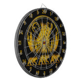 Zwart en Goud Grizzly Beer Beauty Dartbord (Voorkant Links)