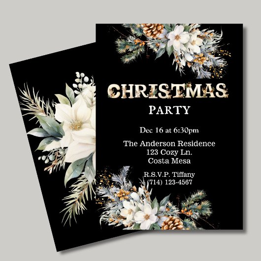  zwart en goud groen kerstfeest kaart