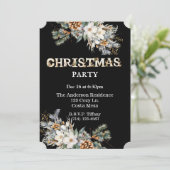  zwart en goud groen kerstfeest kaart (Staand voorkant)