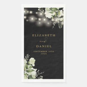 Zwart en goud groen licht bruiloft servet