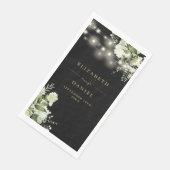 Zwart en goud groen licht bruiloft servet (Hoek)