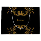 Zwart en goud groot cadeauzakje (Achterkant)