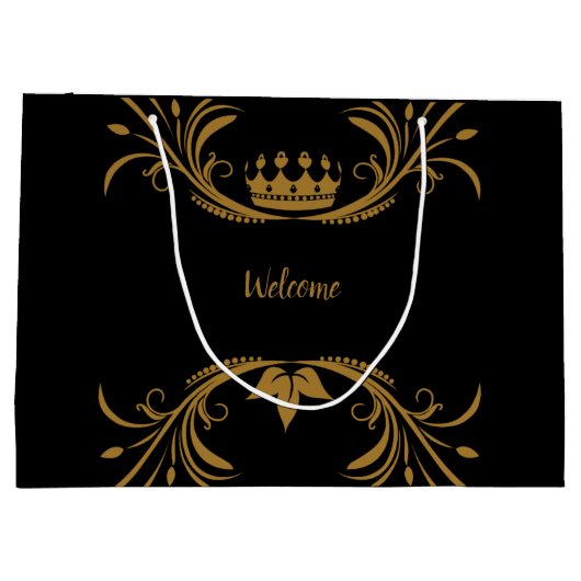 Zwart en goud groot cadeauzakje (Achterkant)