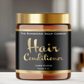 Zwart en Goud Hair Conditioner Jar Label Waterfles Etiket