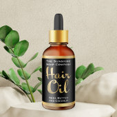 Zwart en goud Hair Oil Bottle Label