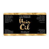 Zwart en goud Hair Oil Bottle Label (Voorkant)