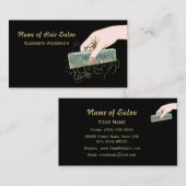 Zwart en Goud Hair Salon  Kam en krullen Visitekaartje (Voorkant / Achterkant)