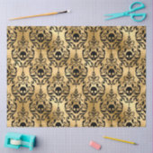 Zwart en goud Halloween damast Tissuepapier (Craft)