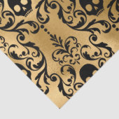 Zwart en goud Halloween damast Tissuepapier (Detail)
