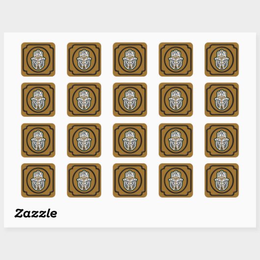 Zwart en Goud Hamsa Sticker (Vel)