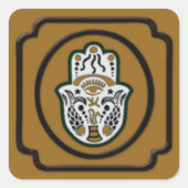 Zwart en Goud Hamsa Sticker (Voorkant)