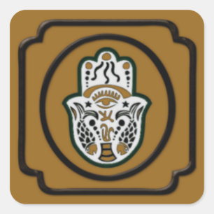 Zwart en Goud Hamsa Sticker