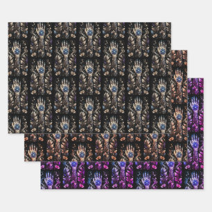 Zwart en Goud Hand Tattoo Inpakpapier Vel