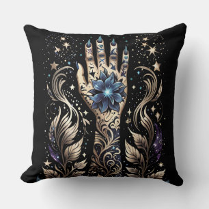 Zwart en Goud Hand Tattoo Kussen