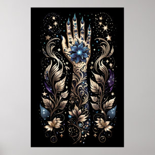 Zwart en Goud Hand Tattoo Poster
