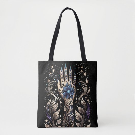 Zwart en Goud Hand Tattoo Tote Bag (Voorkant)