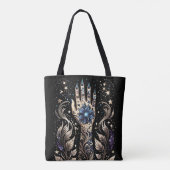 Zwart en Goud Hand Tattoo Tote Bag (Achterkant)