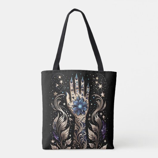 Zwart en Goud Hand Tattoo Tote Bag (Achterkant)