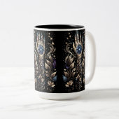 Zwart en Goud Hand Tattoo Tweekleurige Koffiemok (Voorkant rechts)