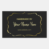Zwart en goud handgemaakt rechthoekige sticker (Voorkant)