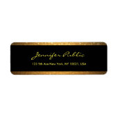 Zwart en Goud Handgeschreven Script Elegante Sjabl Etiket (Voorkant)