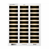 Zwart en Goud Handgeschreven Script Elegante Sjabl Etiket (Full Sheet)