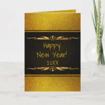 Zwart en goud HAPPY NEW YEAR Persoonlijke kaart