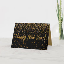 Zwart en goud HAPPY NEW YEAR Persoonlijke kaart