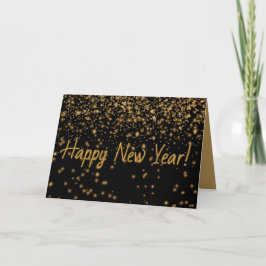 Zwart en goud HAPPY NEW YEAR Persoonlijke kaart