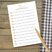 Zwart en goud hart gekoppeld aan checkbox lijst te post-it® notes