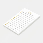 Zwart en goud hart gekoppeld aan checkbox lijst te post-it® notes (Schuin)