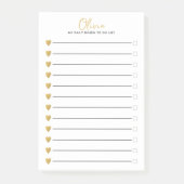 Zwart en goud hart gekoppeld aan checkbox lijst te post-it® notes (Voorkant)
